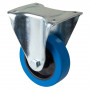 Roulette Fixe Charge Lourde Caoutchouc élastique bleu - Ø125mm - 200kg