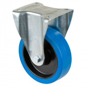 Roulette Fixe Charge Lourde Caoutchouc élastique bleu - Ø160mm - 350kg