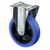 Roulette Fixe Charge Lourde Caoutchouc élastique bleu - Ø200mm - 400kg