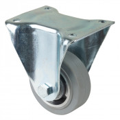 Roulette Fixe Charge Lourde Caoutchouc élastique gris - Ø100mm - 150kg