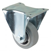 Roulette Fixe Charge Lourde Caoutchouc élastique gris - Ø100mm - 150kg