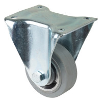 Roulette Fixe Charge Lourde Caoutchouc élastique gris - Ø100mm - 150kg Roulette Fixe Charge Lourde Caoutchouc élastique gris - Ø100mm - 150kg