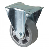 Roulette Fixe Charge Lourde Caoutchouc élastique gris - Ø125mm - 220kg