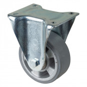 Roulette Fixe Charge Lourde Caoutchouc élastique gris - Ø125mm - 220kg