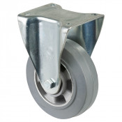 Roulette Fixe Charge Lourde Caoutchouc élastique gris - Ø160mm - 350kg