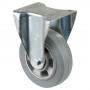 Roulette Fixe Charge Lourde Caoutchouc élastique gris - Ø160mm - 350kg