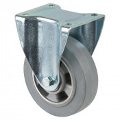 Roulette Fixe Charge Lourde Caoutchouc élastique gris - Ø160mm - 350kg