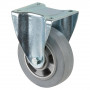 Roulette Fixe Charge Lourde Caoutchouc élastique gris - Ø160mm - 350kg