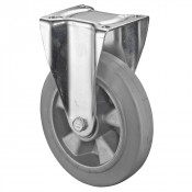 Roulette Fixe Charge Lourde Caoutchouc élastique gris - Ø200mm - 450kg
