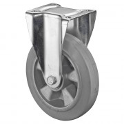 Roulette Fixe Charge Lourde Caoutchouc élastique gris - Ø200mm - 450kg