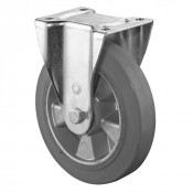 Roulette Fixe Charge Lourde Caoutchouc élastique gris - Ø200mm - 450kg