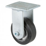 Roulette Fixe Charge Lourde Caoutchouc élastique noir - Ø100mm - 150kg