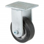 Roulette Fixe Charge Lourde Caoutchouc élastique noir - Ø100mm - 150kg