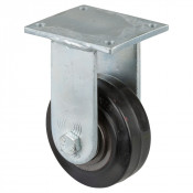 Roulette Fixe Charge Lourde Caoutchouc élastique noir - Ø100mm - 150kg