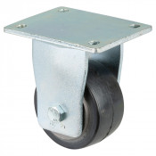 Roulette Fixe Charge Lourde Caoutchouc élastique noir - Ø100mm - 210kg