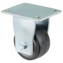 Roulette Fixe Charge Lourde Caoutchouc élastique noir - Ø100mm - 210kg