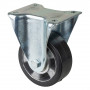 Roulette Fixe Charge Lourde Caoutchouc élastique noir - Ø125mm - 220kg