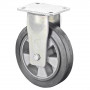 Roulette Fixe Charge Lourde Caoutchouc élastique noir - Ø125mm - 220kg
