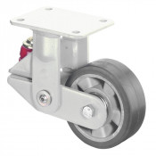 Roulette Fixe Charge Lourde Caoutchouc élastique noir - Ø125mm - 220kg