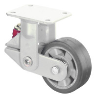 Roulette Fixe Charge Lourde Caoutchouc élastique noir - Ø125mm - 220kg