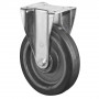 Roulette Fixe Charge Lourde Caoutchouc élastique noir - Ø125mm - 275kg