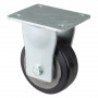 Roulette Fixe Charge Lourde Caoutchouc élastique noir - Ø125mm - 275kg
