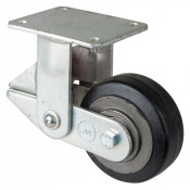 Roulette Fixe Charge Lourde Caoutchouc élastique noir - Ø125mm - 275kg