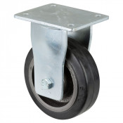Roulette Fixe Charge Lourde Caoutchouc élastique noir - Ø150mm - 350kg