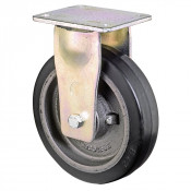 Roulette Fixe Charge Lourde Caoutchouc élastique noir - Ø150mm - 350kg