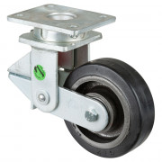 Roulette Fixe Charge Lourde Caoutchouc élastique noir - Ø150mm - 350kg