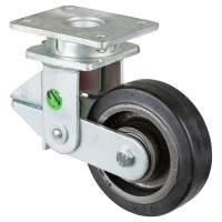Roulette Fixe Charge Lourde Caoutchouc élastique noir - Ø150mm - 350kg Roulette Fixe Charge Lourde Caoutchouc élastique noir - Ø150mm - 350kg