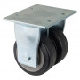 Roulette Fixe Charge Lourde Caoutchouc élastique noir - Ø150mm - 850kg