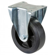 Roulette Fixe Charge Lourde Caoutchouc élastique noir - Ø160mm - 350kg