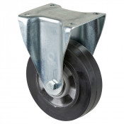 Roulette Fixe Charge Lourde Caoutchouc élastique noir - Ø160mm - 350kg