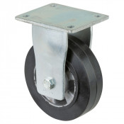 Roulette Fixe Charge Lourde Caoutchouc élastique noir - Ø160mm - 350kg