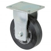 Roulette Fixe Charge Lourde Caoutchouc élastique noir - Ø160mm - 350kg