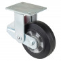 Roulette Fixe Charge Lourde Caoutchouc élastique noir - Ø160mm - 350kg