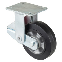 Roulette Fixe Charge Lourde Caoutchouc élastique noir - Ø160mm - 350kg Roulette Fixe Charge Lourde Caoutchouc élastique noir - Ø160mm - 350kg