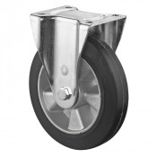 Roulette Fixe Charge Lourde Caoutchouc élastique noir - Ø200mm - 450kg