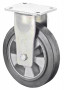 Roulette Fixe Charge Lourde Caoutchouc élastique noir - Ø200mm - 450kg