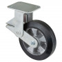 Roulette Fixe Charge Lourde Caoutchouc élastique noir - Ø200mm - 450kg