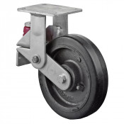 Roulette Fixe Charge Lourde Caoutchouc élastique noir - Ø200mm - 450kg