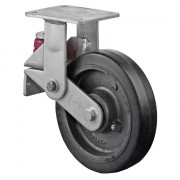 Roulette Fixe Charge Lourde Caoutchouc élastique noir - Ø200mm - 450kg