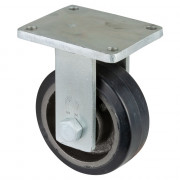 Roulette Fixe Charge Lourde Caoutchouc élastique noir - Ø200mm - 550kg