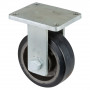 Roulette Fixe Charge Lourde Caoutchouc élastique noir - Ø200mm - 550kg
