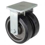 Roulette Fixe Charge Lourde Caoutchouc élastique noir - Ø250mm - 1500kg