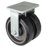 Roulette Fixe Charge Lourde Caoutchouc élastique noir - Ø250mm - 1500kg Roulette Fixe Charge Lourde Caoutchouc élastique noir - Ø250mm - 1500kg