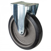 Roulette Fixe Charge Lourde Caoutchouc élastique noir - Ø250mm - 500kg