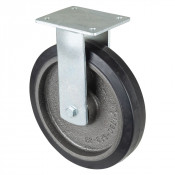 Roulette Fixe Charge Lourde Caoutchouc élastique noir - Ø250mm - 500kg
