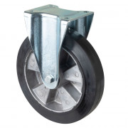 Roulette Fixe Charge Lourde Caoutchouc élastique noir - Ø250mm - 550kg